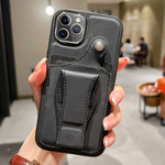 Custodia per telefono con porta carte di rotazione in pelle laterale, For iPhone 12 Pro, For iPhone 12, For iPhone 11 Pro Max, For iPhone 11 Pro