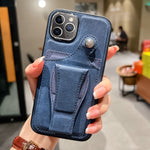 Custodia per telefono con porta carte di rotazione in pelle laterale, For iPhone 12 Pro, For iPhone 12, For iPhone 11 Pro Max, For iPhone 11 Pro