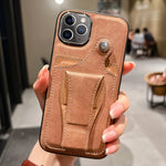 Custodia per telefono con porta carte di rotazione in pelle laterale, For iPhone 12 Pro, For iPhone 12, For iPhone 11 Pro Max, For iPhone 11 Pro