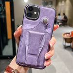 Custodia per telefono con porta carte di rotazione in pelle laterale, For iPhone 11