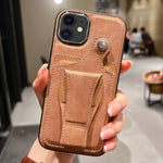 Custodia per telefono con porta carte di rotazione in pelle laterale, For iPhone 11