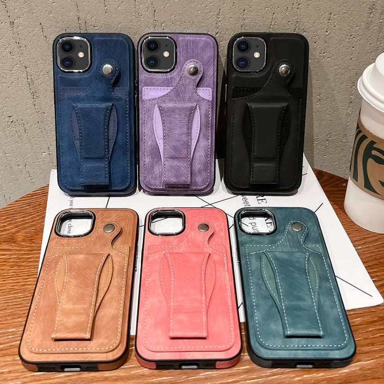 Custodia per telefono con porta carte di rotazione in pelle laterale, For iPhone 11