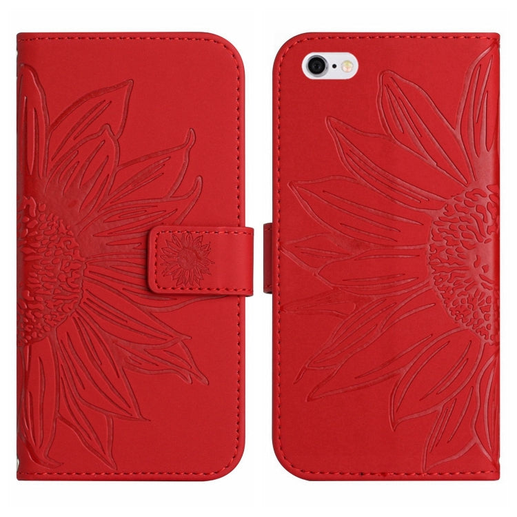 Skin Feel Custodia per cellulare in pelle con motivo a fiori di sole, For iPhone 6, For iPhone 6s Plus
