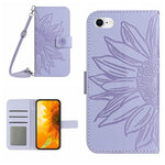 Skin Feel Custodia per cellulare in pelle con motivo a fiori di sole, For iPhone 7 / 8, For iPhone 7 Plus / 8 Plus