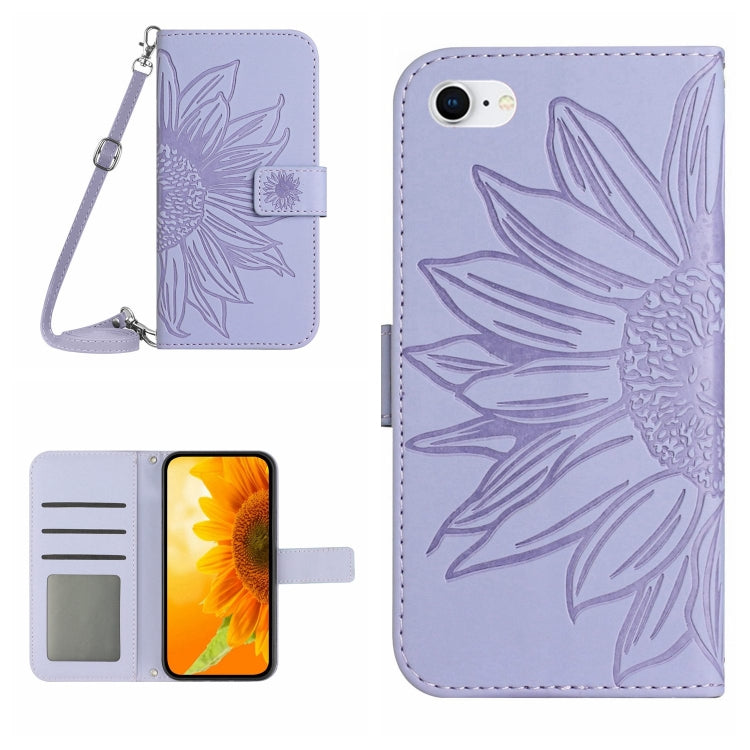 Skin Feel Custodia per cellulare in pelle con motivo a fiori di sole, For iPhone 7 / 8, For iPhone 7 Plus / 8 Plus
