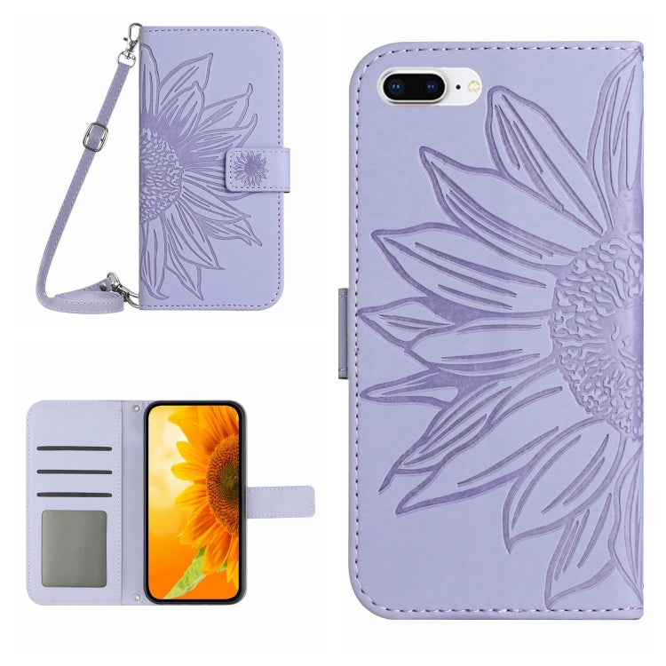 Skin Feel Custodia per cellulare in pelle con motivo a fiori di sole, For iPhone 7 / 8, For iPhone 7 Plus / 8 Plus