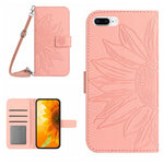 Skin Feel Custodia per cellulare in pelle con motivo a fiori di sole, For iPhone 7 / 8, For iPhone 7 Plus / 8 Plus