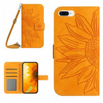 Skin Feel Custodia per cellulare in pelle con motivo a fiori di sole, For iPhone 7 / 8, For iPhone 7 Plus / 8 Plus