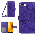 Skin Feel Custodia per cellulare in pelle con motivo a fiori di sole, For iPhone 7 / 8, For iPhone 7 Plus / 8 Plus