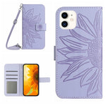 Skin Feel Custodia per cellulare in pelle con motivo a fiori di sole, For iPhone 11 Pro Max, For iPhone 12 mini