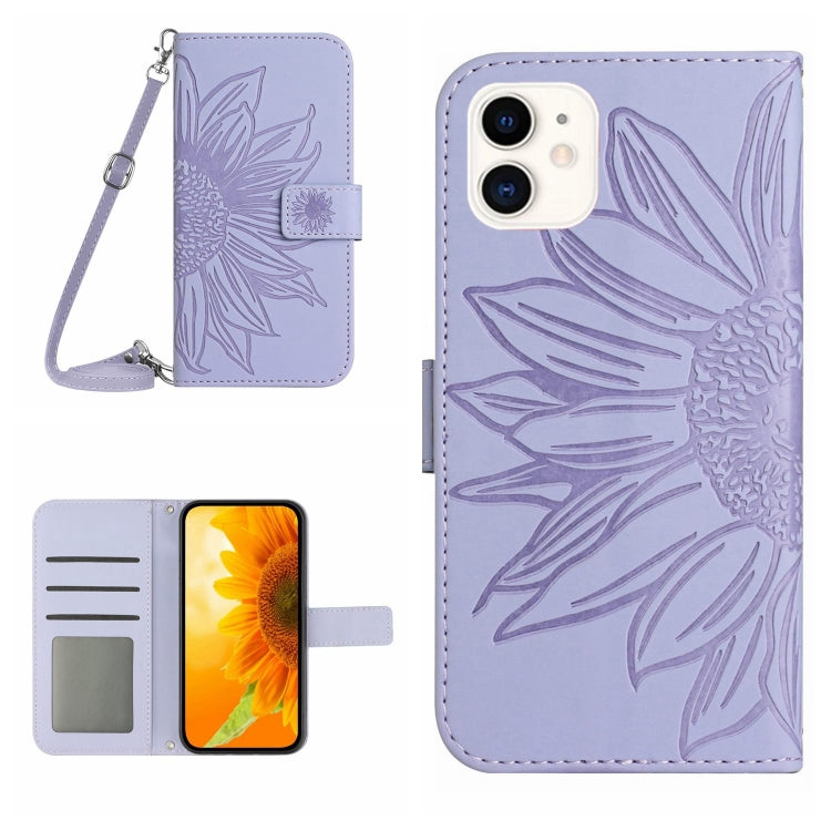 Skin Feel Custodia per cellulare in pelle con motivo a fiori di sole, For iPhone 11 Pro Max, For iPhone 12 mini