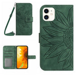 Skin Feel Custodia per cellulare in pelle con motivo a fiori di sole, For iPhone 11 Pro Max, For iPhone 12 mini
