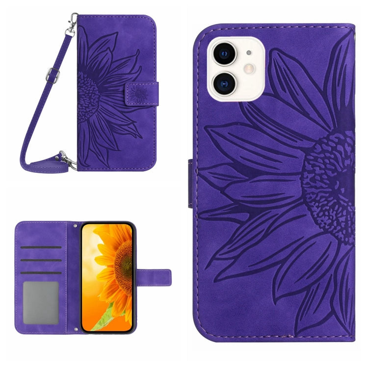 Skin Feel Custodia per cellulare in pelle con motivo a fiori di sole, For iPhone 11 Pro Max, For iPhone 12 mini