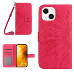 Skin Feel Custodia per cellulare in pelle con motivo a fiori di sole, For iPhone 13, For iPhone 13 mini