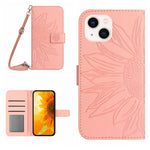 Skin Feel Custodia per cellulare in pelle con motivo a fiori di sole, For iPhone 13, For iPhone 13 mini