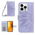 Skin Feel Custodia per cellulare in pelle con motivo a fiori di sole, For iPhone 14 Pro, For iPhone 14 Pro Max