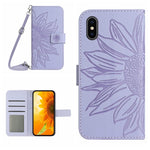 Skin Feel Custodia per cellulare in pelle con motivo a fiori di sole, For iPhone X / XS, For iPhone XR