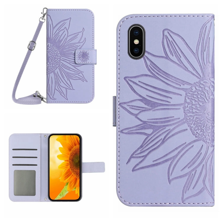 Skin Feel Custodia per cellulare in pelle con motivo a fiori di sole, For iPhone X / XS, For iPhone XR