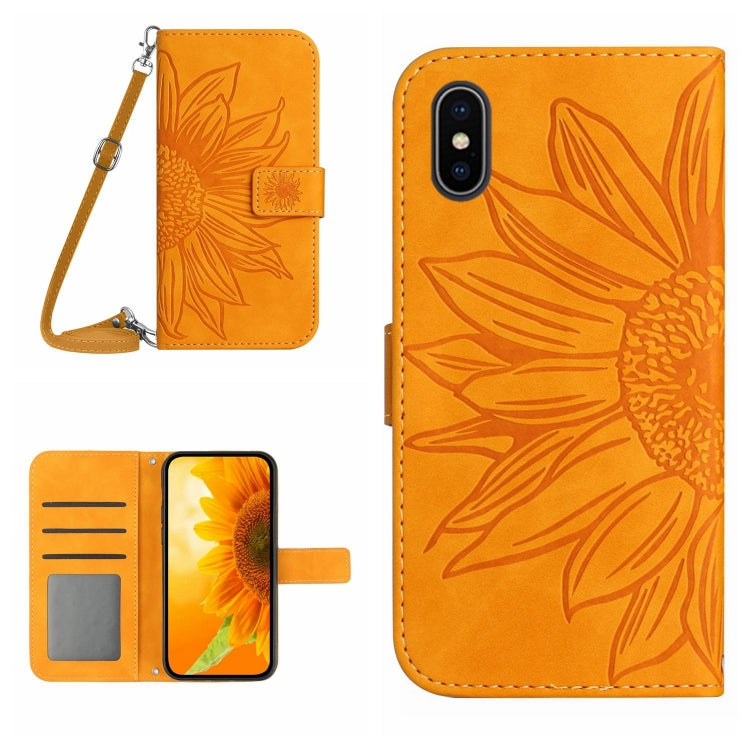 Skin Feel Custodia per cellulare in pelle con motivo a fiori di sole, For iPhone X / XS, For iPhone XR