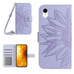 Skin Feel Custodia per cellulare in pelle con motivo a fiori di sole, For iPhone X / XS, For iPhone XR