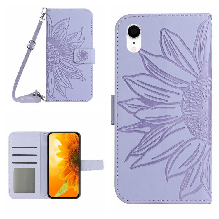Skin Feel Custodia per cellulare in pelle con motivo a fiori di sole, For iPhone X / XS, For iPhone XR