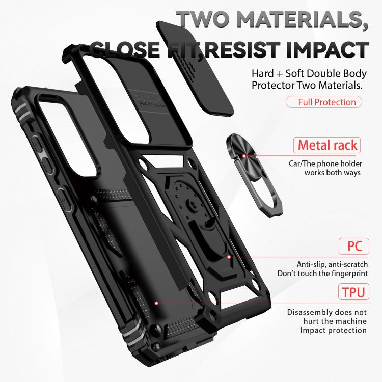 Custodia per telefono con supporto per camshield scorrevole, For Samsung Galaxy S23 5G, For Samsung Galaxy S23+ 5G, For Samsung Galaxy S23 Ultra 5G