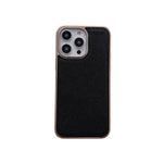 Custodia per telefono in vera pelle con trama incrociata nano galvanica, For iPhone 14 Pro Max, For iPhone 14 Pro, For iPhone 14, For iPhone 14 Plus, For iPhone 13 Pro Max, For iPhone 13 Pro
