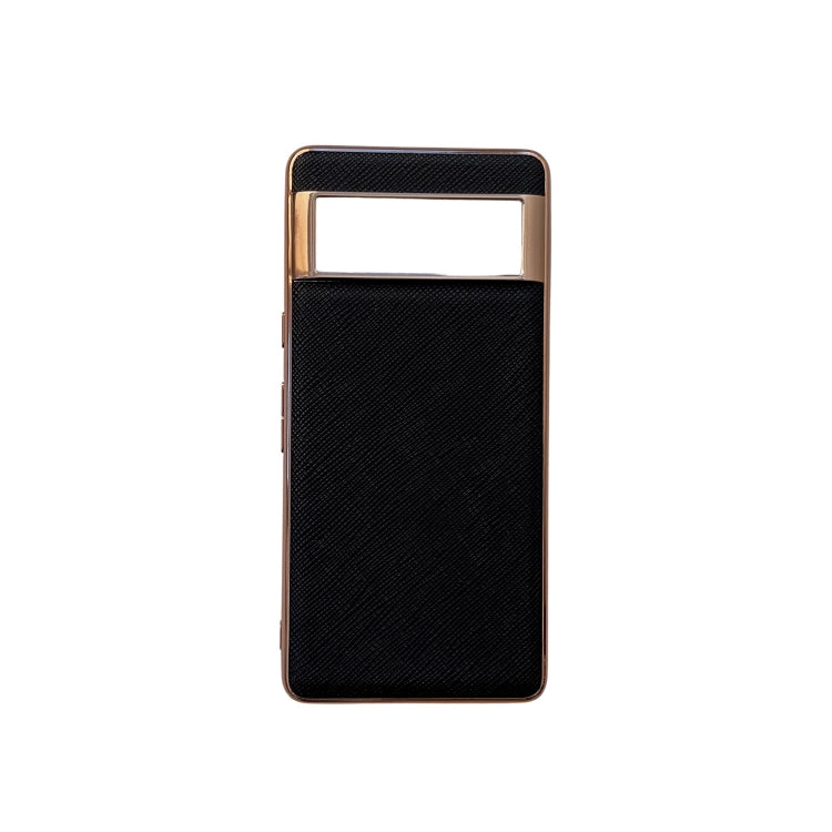 Custodia per telefono in vera pelle con trama incrociata nano galvanica, For iPhone 13, For Google Pixel 6 Pro, For Google Pixel 6, For Google Pixel 6a, For Google Pixel 7 5G, For Samsung Galaxy A13 4G