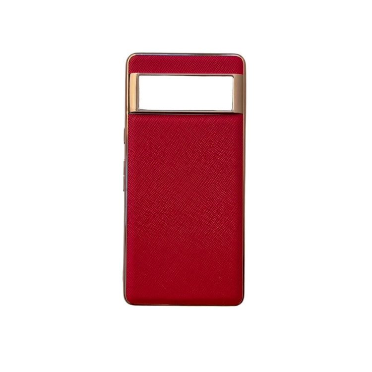 Custodia per telefono in vera pelle con trama incrociata nano galvanica, For iPhone 13, For Google Pixel 6 Pro, For Google Pixel 6, For Google Pixel 6a, For Google Pixel 7 5G, For Samsung Galaxy A13 4G