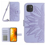 Skin Feel Custodia per cellulare in pelle con motivo a fiori di sole, For Samsung Galaxy A02 EU Edition/M02, For Samsung Galaxy A03 164mm