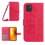Skin Feel Custodia per cellulare in pelle con motivo a fiori di sole, For Samsung Galaxy A03 166mm, For Samsung Galaxy A03 Core