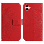 Skin Feel Custodia per cellulare in pelle con motivo a fiori di sole, For Samsung Galaxy A04 4G, For Samsung Galaxy A04S