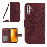 Skin Feel Custodia per cellulare in pelle con motivo a fiori di sole, For Samsung Galaxy A14 5G, For Samsung Galaxy A20E