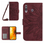 Skin Feel Custodia per cellulare in pelle con motivo a fiori di sole, For Samsung Galaxy A20S, For Samsung Galaxy A22 4G