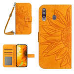 Skin Feel Custodia per cellulare in pelle con motivo a fiori di sole, For Samsung Galaxy A20S, For Samsung Galaxy A22 4G