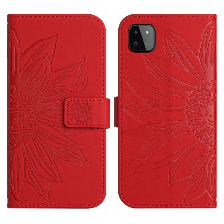 Skin Feel Custodia per cellulare in pelle con motivo a fiori di sole, For Samsung Galaxy A22 5G, For Samsung Galaxy A23