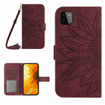 Skin Feel Custodia per cellulare in pelle con motivo a fiori di sole, For Samsung Galaxy A22 5G, For Samsung Galaxy A23