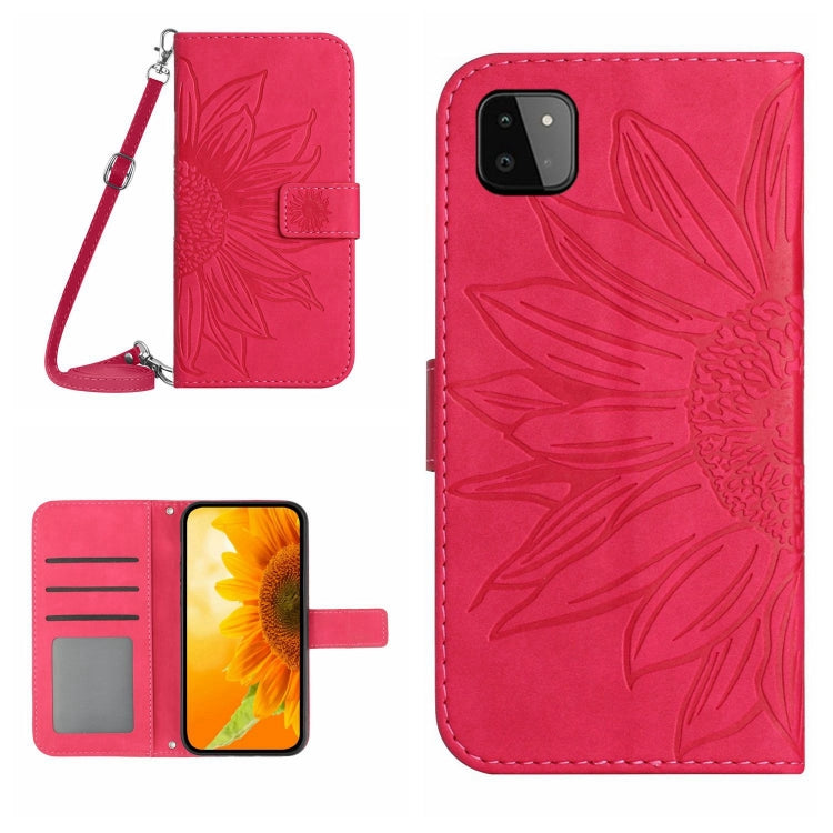 Skin Feel Custodia per cellulare in pelle con motivo a fiori di sole, For Samsung Galaxy A22 5G, For Samsung Galaxy A23