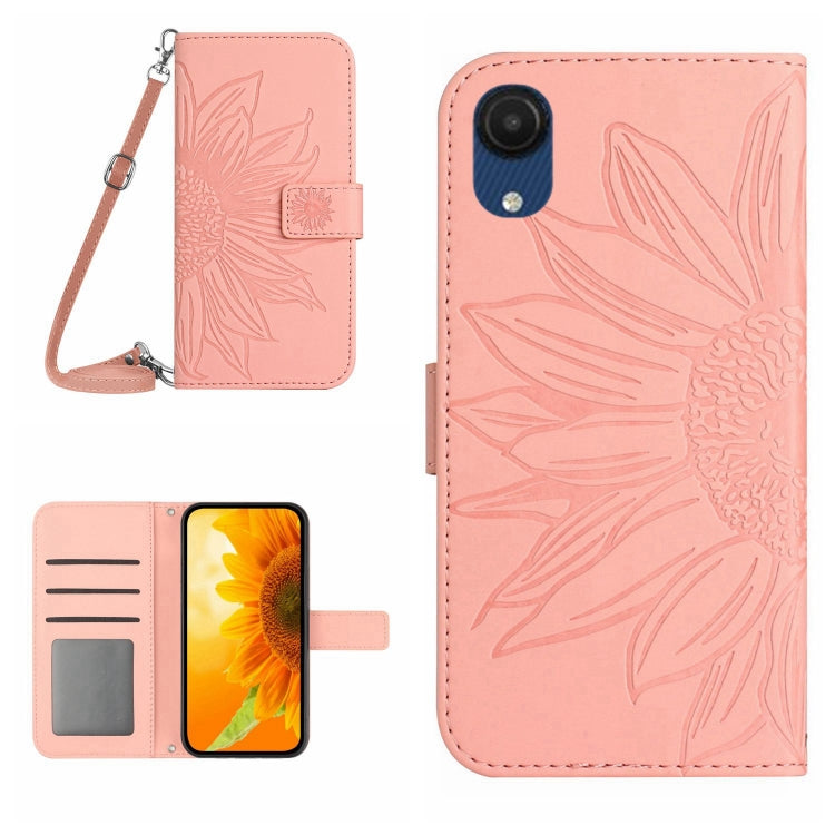 Skin Feel Custodia per cellulare in pelle con motivo a fiori di sole, For Samsung Galaxy A23E, For Samsung Galaxy A30/A20/M10S
