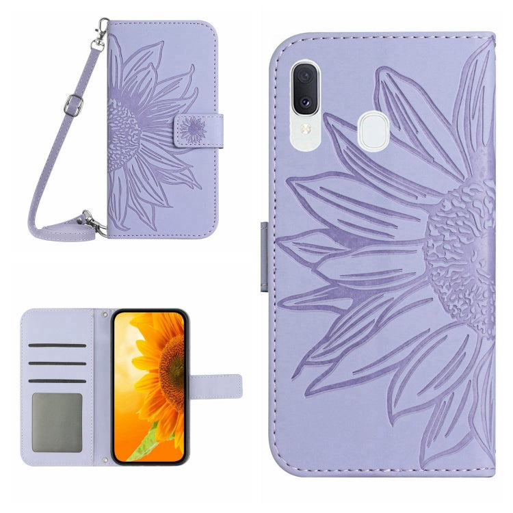 Skin Feel Custodia per cellulare in pelle con motivo a fiori di sole, For Samsung Galaxy A23E, For Samsung Galaxy A30/A20/M10S