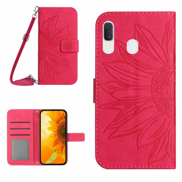 Skin Feel Custodia per cellulare in pelle con motivo a fiori di sole, For Samsung Galaxy A23E, For Samsung Galaxy A30/A20/M10S
