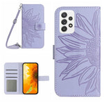 Skin Feel Custodia per cellulare in pelle con motivo a fiori di sole, For Samsung Galaxy A33 5G, For Samsung Galaxy A40