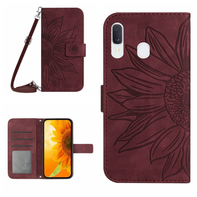 Skin Feel Custodia per cellulare in pelle con motivo a fiori di sole, For Samsung Galaxy A33 5G, For Samsung Galaxy A40