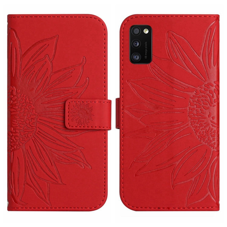 Skin Feel Custodia per cellulare in pelle con motivo a fiori di sole, For Samsung Galaxy A41 EU Edition, For Samsung Galaxy A42 5G