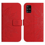 Skin Feel Custodia per cellulare in pelle con motivo a fiori di sole, For Samsung Galaxy A51/M40S, For Samsung Galaxy A52/A52S