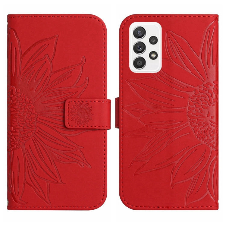 Skin Feel Custodia per cellulare in pelle con motivo a fiori di sole, For Samsung Galaxy A53 5G, For Samsung Galaxy A70/A70S