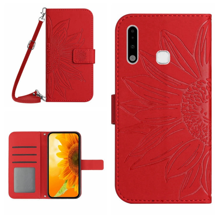 Skin Feel Custodia per cellulare in pelle con motivo a fiori di sole, For Samsung Galaxy A70E, For Samsung Galaxy A71
