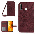 Skin Feel Custodia per cellulare in pelle con motivo a fiori di sole, For Samsung Galaxy A70E, For Samsung Galaxy A71