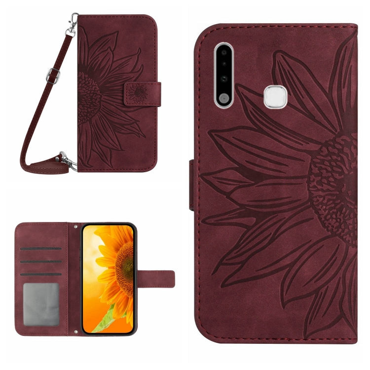 Skin Feel Custodia per cellulare in pelle con motivo a fiori di sole, For Samsung Galaxy A70E, For Samsung Galaxy A71