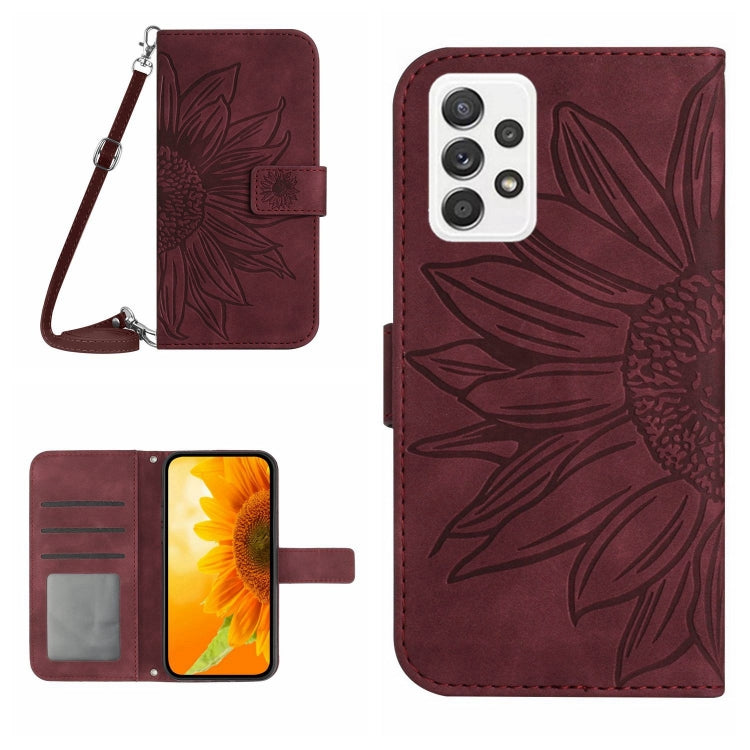 Skin Feel Custodia per cellulare in pelle con motivo a fiori di sole, For Samsung Galaxy A73 5G, For Samsung Galaxy A81/Note10 Lite